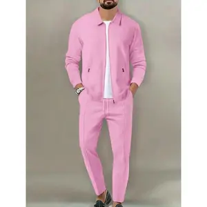 Men's Athletic Tracksuit Set, 2-Piece Full-Zip Sweatsuit, Long Sleeve Jacket & Jogger Pants for Gym Workouts & Running, Sportswear Set