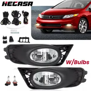 For 2009-2011 Honda Civic 4-Door Sedan Bumper Fog Lights Driving Lamps w/Switch