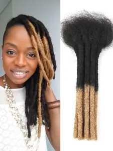 10 Strands Human Hair Dreadlock Extension, Boho Locs, Natural Fluffy Hair Piece, Can Be Dyed & Bleached, Handmade Loc Extension for Men & Women