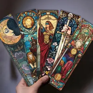 Tarot Card Pattern Bookmark, 60pcs/set Creative Whimsical Tarot Card Bookmark, Vivid Reading Marker, Paper Material Bookmark for Home School Office Book Accessories