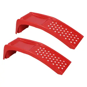 GARVEE Steel ramps for cars, each with a capacity of 8,000 pounds (907 kg). High-strength ramps for trucks, ideal for vehicle repair or maintenance. (red, 88*33*22cm)