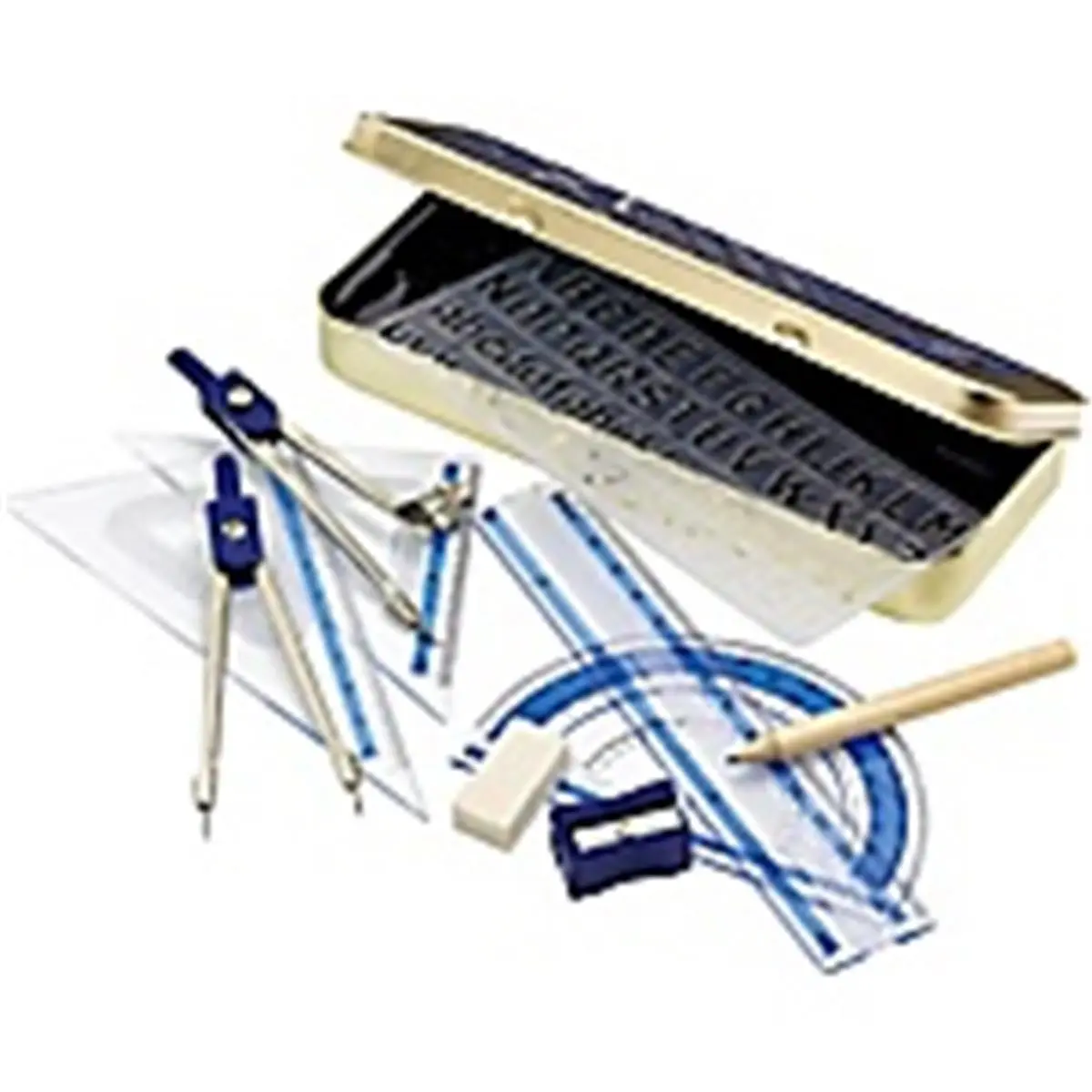 Staedtler Xcellence 10-Piece Math Set - Office Measuring Supplies with Sharpener, Wooden Pencil, 4 in. Compass, 6 in. Ruler