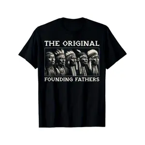 Men' Vintage Native American Indian T-Shirt - % Cotton Fit Tee Suitable for Men - Casual Crew Neck Short Sleeve Top with Historical Native American