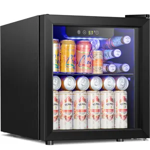Electactic Mini Fridge Cooler - 12 Bottle 48 Can Beverage Refrigerator Glass Door for Drinks or Beer Wine –Small Drink Dispenser for Home, Office or Bar, Electronic Knob Control，1.3cu.ft. wine  cooler