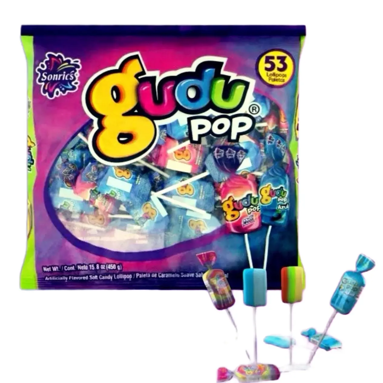 Gudu Pop Paletas - Taffy Mexican Lollipops Snack Candy Gudu Pop Paletas - Taffy Mexican Lollipops Snack Candy