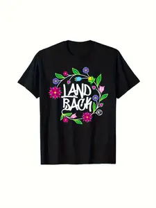 Men's Ojibwe Tribal T-Shirt - 100% Cotton Cultural Design with Anishinaabe, Dakota, Lakota, Nakoda Symbols & Clans - Indigenous Art Graphic Tee, Ojibwe Script & Land Back for casual Wear or Events (Regular Fit, Machine