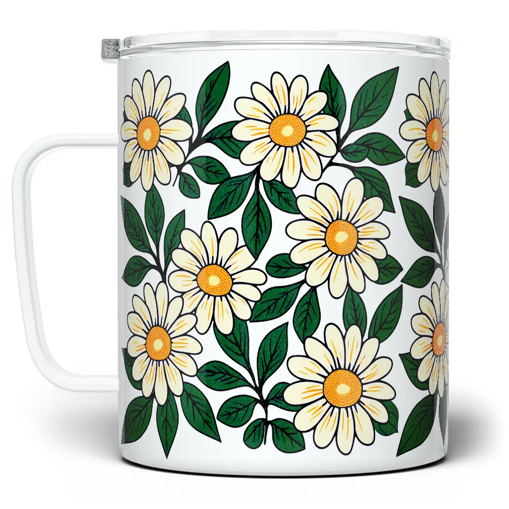 LOFTIPOP Floral Daisy Coffee Mug, Nature Garden Botanical Flower Cup, Gift for Mom Daughter Sister Friend, Designed and Printed in the USA by Loftipop
