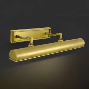 24 in. dimmable wall mounted brass picture light, adjusted up and down, for gallery, living room, library, portrait