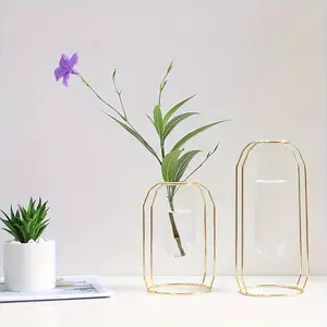 1PC Creative Iron Art Hydroponic Plant Flower Bouquet Flower Arrangement Vase Decorative Bottle Vase Holder