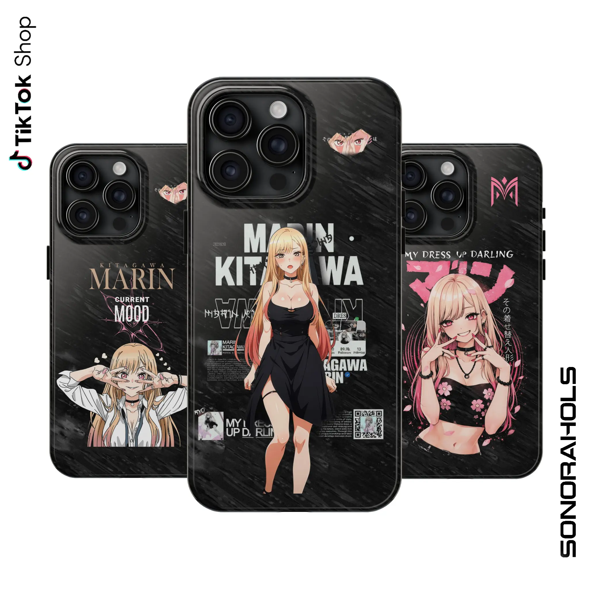 Marin My Dress Up Darling Girl Kawai, Waifu, Anime phonecase All Size, Anime Graphic Phonecase
