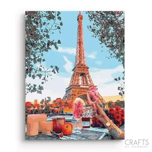 Crafts by Numbers Eiffel Tower Paint by Numbers Kit - DIY Painting Supplies