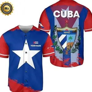 Personalized Cuba Baseball Jersey: Republic of Cuba Flag Pride Shirt 2A
