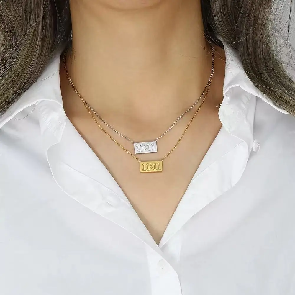 Letter-shaped Block Number 11 Necklace Collar Chain for Stylish Outfits and Everyday Wear