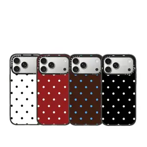 Polka Dot Phone Case – Minimal Cute Aesthetic Protective Cover, Slim Shockproof Design, Matte Grip, Raised Camera & Screen Edges