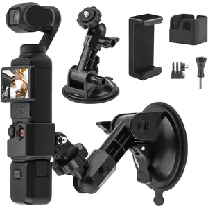 Pocket 3 Suction Cup Mount, Car Windshield Window Dash Holder Kit with Expansion Adapter for Insta360 X4 X5 X3 Go 3S for GoPro Max Mini Hero 13-7 Pocket 3 2 Action 5 Pro 4 Accessories