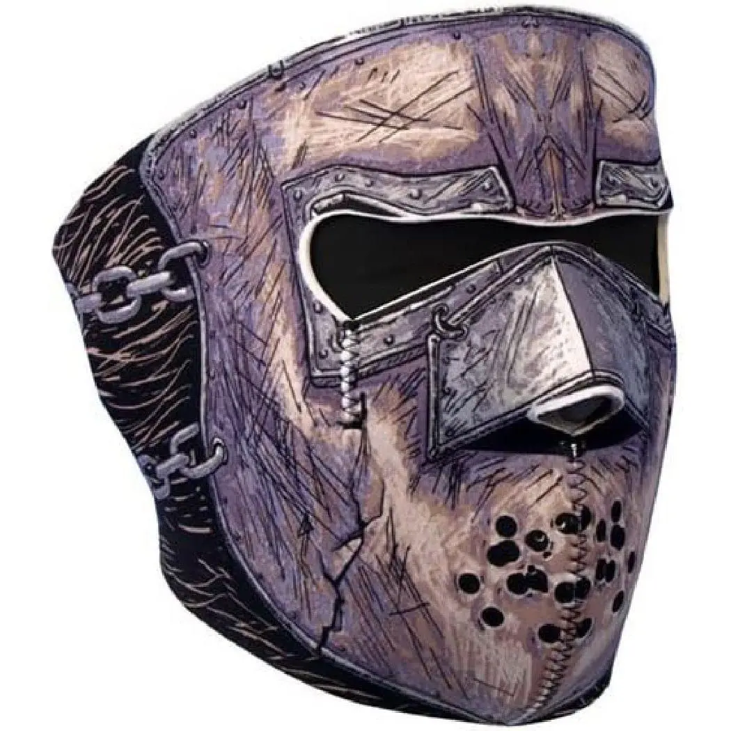Miltacusa Neoprene Gothic Skull Full Face Motorcycle Mask [Hook & Loop Fastener -One Size]
