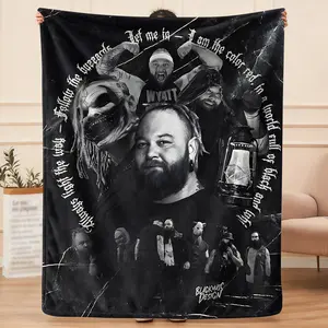 This Bray Wyatt-inspired flannel Throw Blanket, an exclusive gift for home, office, and camping trips, with personalized pattern design, modern style, and soft texture, Cozy Throw Blanket