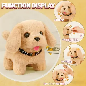 The 2026 new type electric pet electronic dog toy can run, bark, wag its tail, and move forward and backward. It is an interactive electronic stuffed dog toy and is suitable as a birthday gift.
