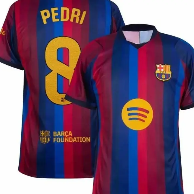 Pedri #8 Blue Red Barcelona Home Laliga 2026/27 Football Jersey | Unisex Breathable Quick Dry Soccer Shirt - Personalized on Request