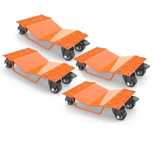 【GARVEE】Heavy Duty Car Wheel Dolly Sets with 2 or 4 Pieces, 4000 to 8000 LBS Capacity, Featuring Rotating Wheels, Thickened Handles, Sidebars, Tow Hooks, and Security Locks for Moving Cars, Trucks, Motorcycles, and Boats
