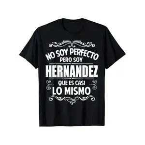 Women's Spanish Hernandez Family Pride T-Shirt - Vintage Mexican Slogan "No Soy Perfecto/No Soy Defecto" & "Hernandez" Name Print, Casual Short Sleeve Tee for Hernandez Last Name Outfits Crewneck Tshirt