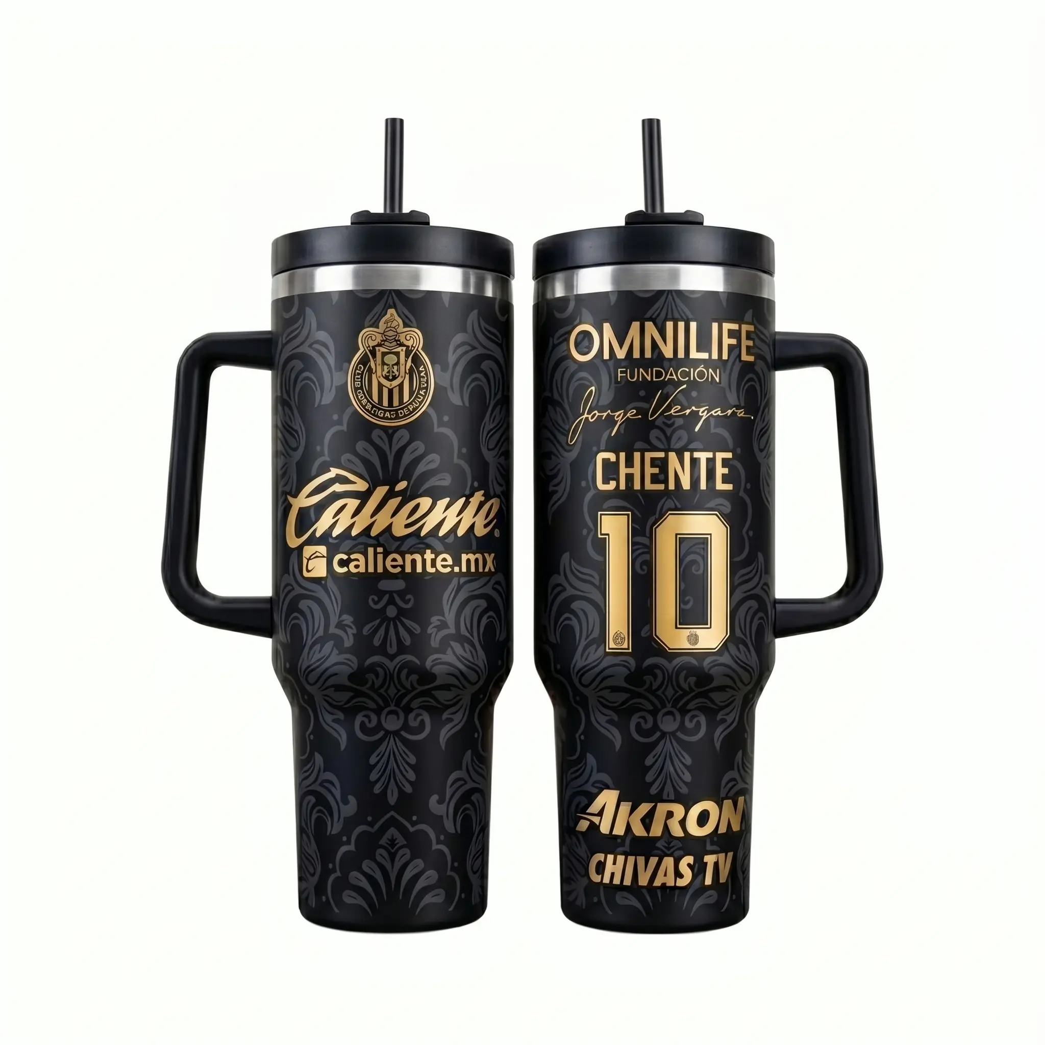 Chentee Chivas Guadalajara Tumbler 40oz 20oz Handle, Cup Soccer Club Mug Fan Drinkware Gift, Gift for fan
