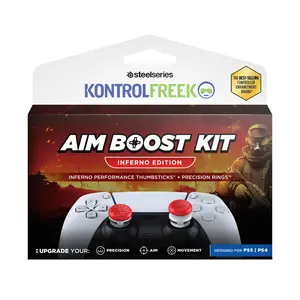 KontrolFreek Aim Boost Kit Inferno Edition for PlayStation 5 (PS5) and PlayStation 4 (PS4) Controller | Includes Performance Thumbsticks and Precision Rings | Inferno Edition