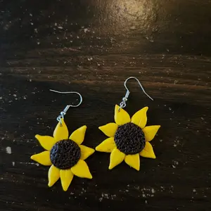 Sunflower Polymer Clay Earrings