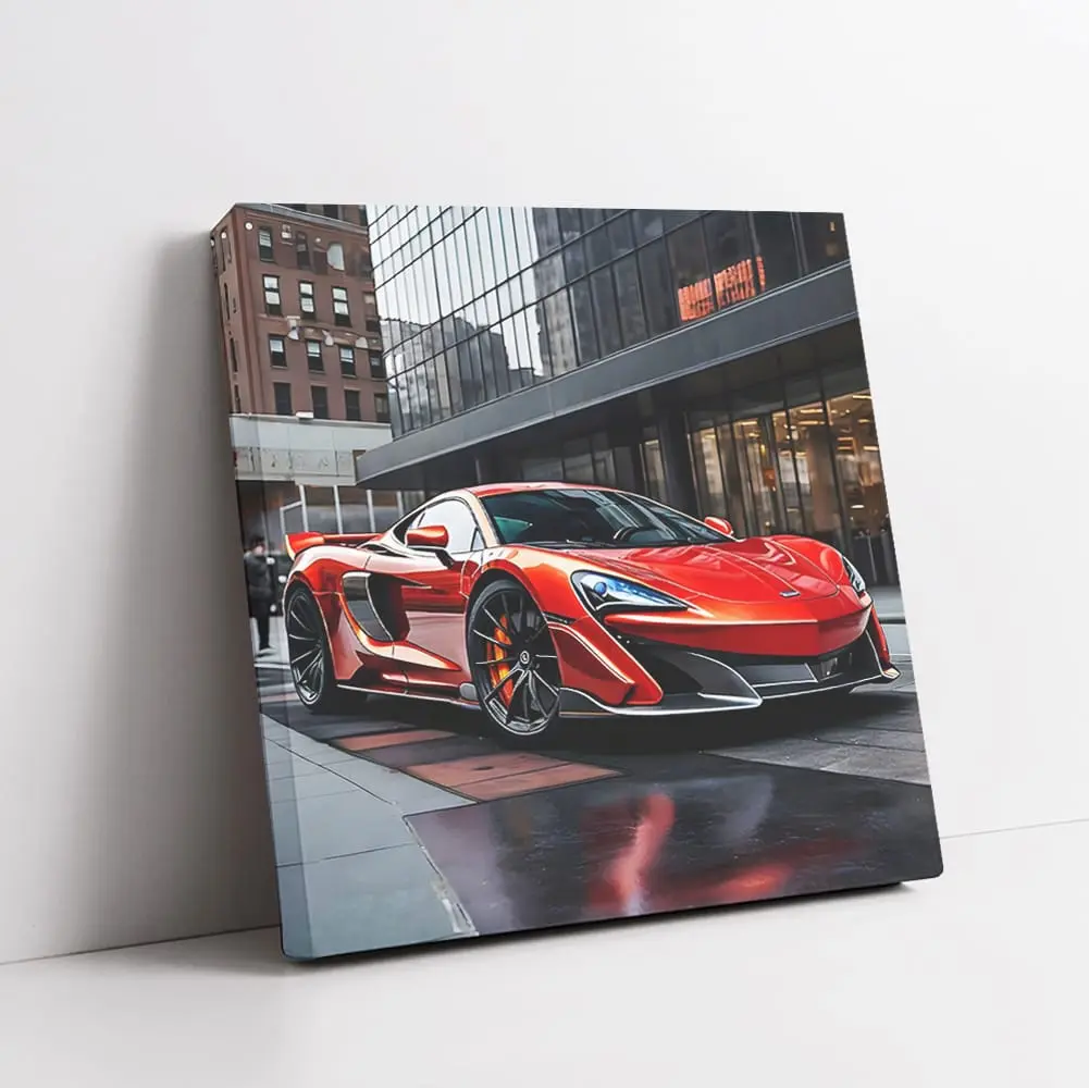 Mclaren 600lt Red In New York Cars Wall Posters Bedroom Print & Gift For Men