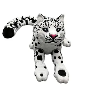 3-D printed articulating, large snow, leopard fidget figure