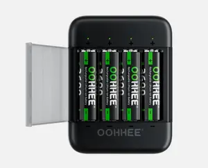 8Pcs 3600mWh 1.5V Rechargeable  AA Lithium Batteries with Thin Charging Storage Box