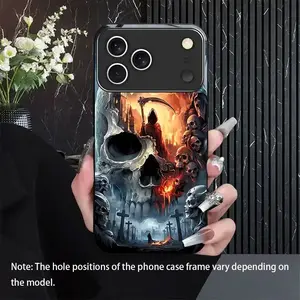 Phone case: Grim Reaper and Skull New for iPhone17ProMax Black Phone Case Glass Case for iPhone 17/17Air/17Pro/17ProMax/for iPhone 17 16 15 14 13 12 11 PRO MAX PLUS,AIR
