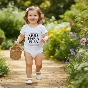 God Has A Plan Baby Onesie | Casual Short Sleeve Bodysuit | Crew Neck Outfit for Baby Boys & Girls Vivid prints First Outfit Breathable Cotton Comfort Baby Clothes for Outdoor Daily Wear