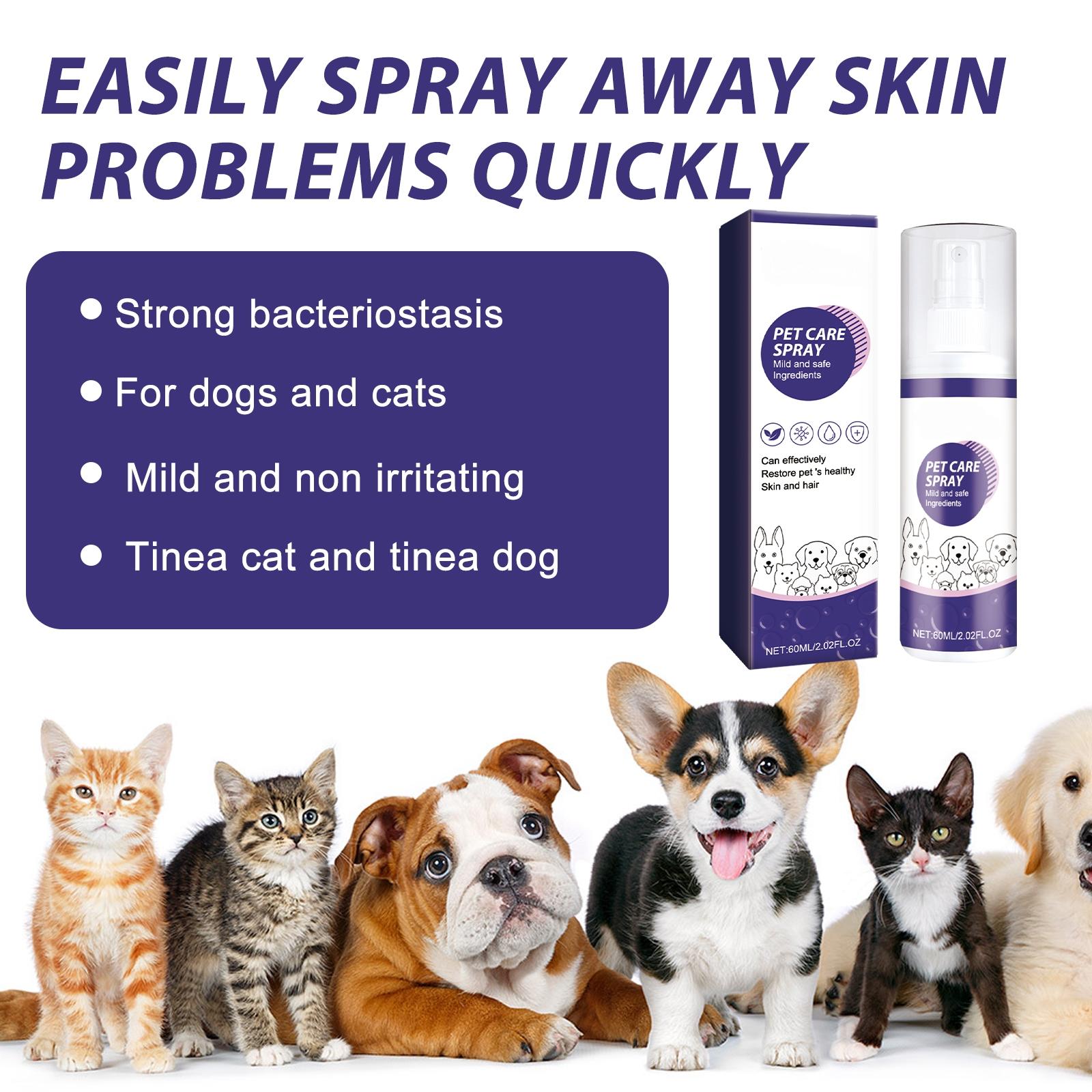 Pet Antibacterial Spray - Skin Care for Cats and Dogs - Skin Itching Repair Spray