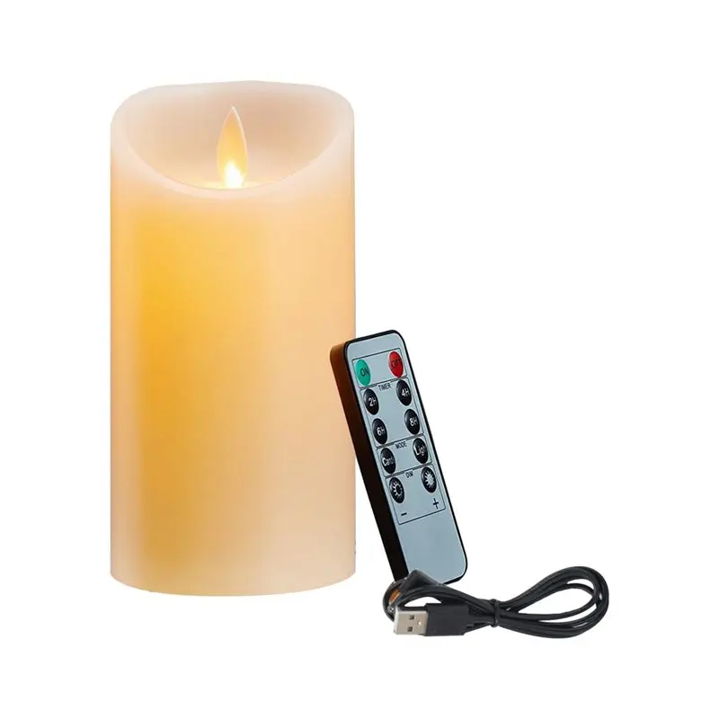 LED Candles, Flickering Flameless Candles, Rechargeable Candle, Real Wax Candles with Remote Control,12.5cm A Led Candler