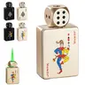 Jet Torch Lighter Ace Card Poker Lighter - Refillable Butane, Green Flame, Adjustable Windproof Jet Torch, Indoor/Outdoor Camping Lighter, Cool Ace of Spades Design, Refillable & Portable