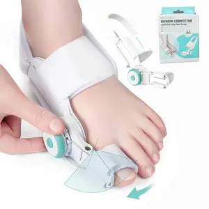Bunion Corrector for Big Toe, Adjustable Knob Bunion Splint Toe Straightener with Anti-Slip Heel Strap, Comfortable Foot Support for Left & Right Feet, Easy Adjustment