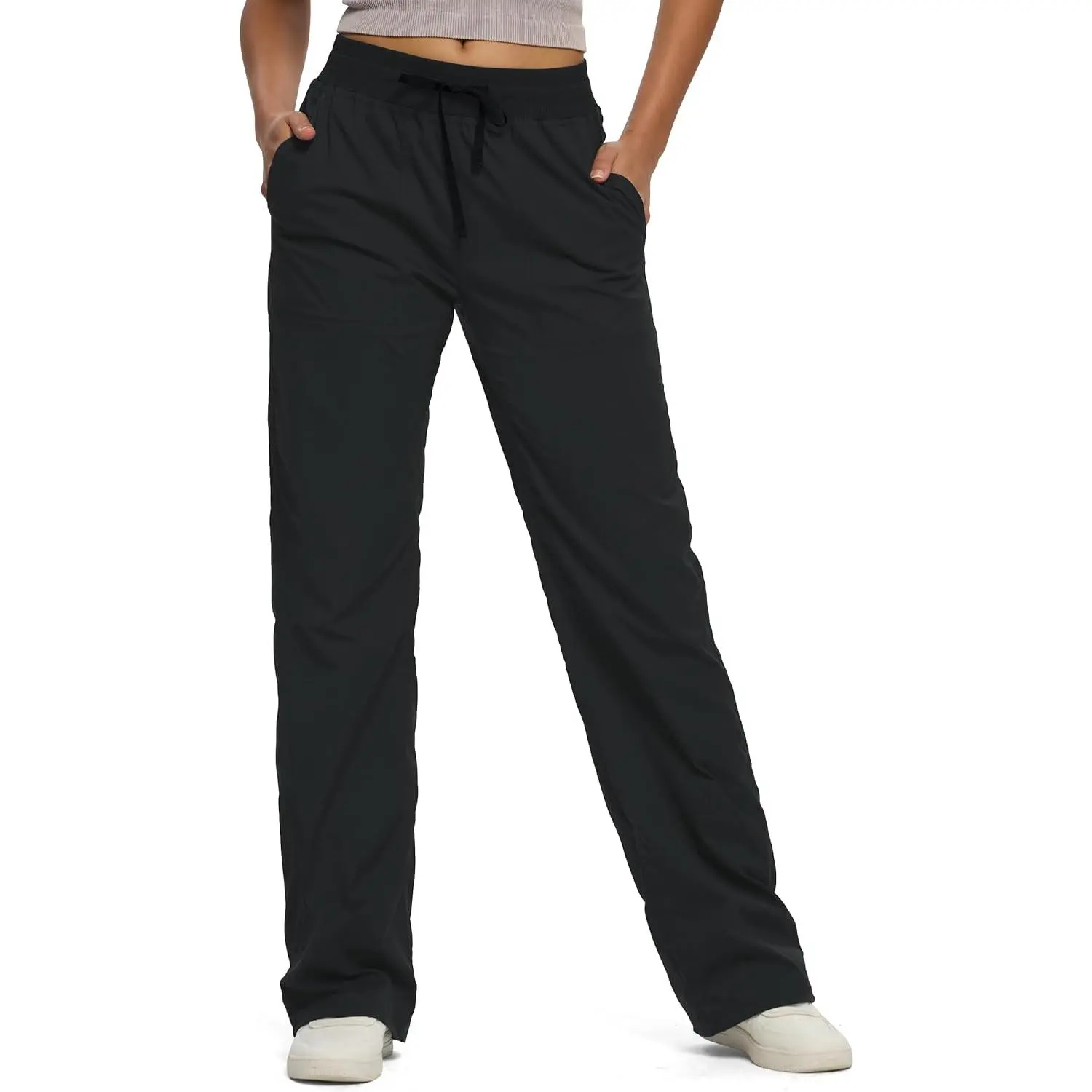 Women's Tall Inseam (30"/32"/34"/36") Lightweight Ruched Workout Wear, Dance Studio Athletic Casual Pants by H1HomeFixMart