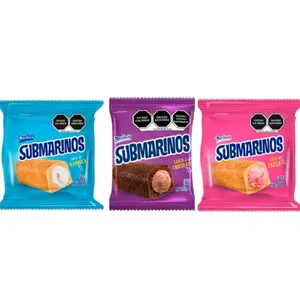 Submarinos Marinela 3pack (chocolate, Vainilla, fresa)  Snack Dessert Bonbon