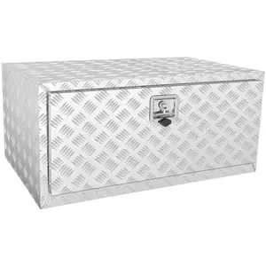 fathersdaygift VEVOR Underbody Truck Box, 36×24×24 Pickup Storage Box, Heavy Duty Aluminum Diamond Plate Tool Box with Lock and Keys, Waterproof Trailer Storage Box with T-Handle Latch for Truck, Van, Trailer