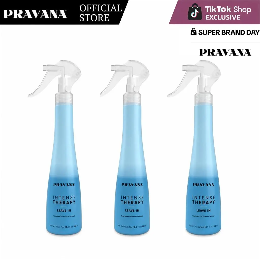 PRAVANA Intense Therapy Leave-In Hydrating Mist 10oz 3 Bottles Repair Moisturizing Hair Spray