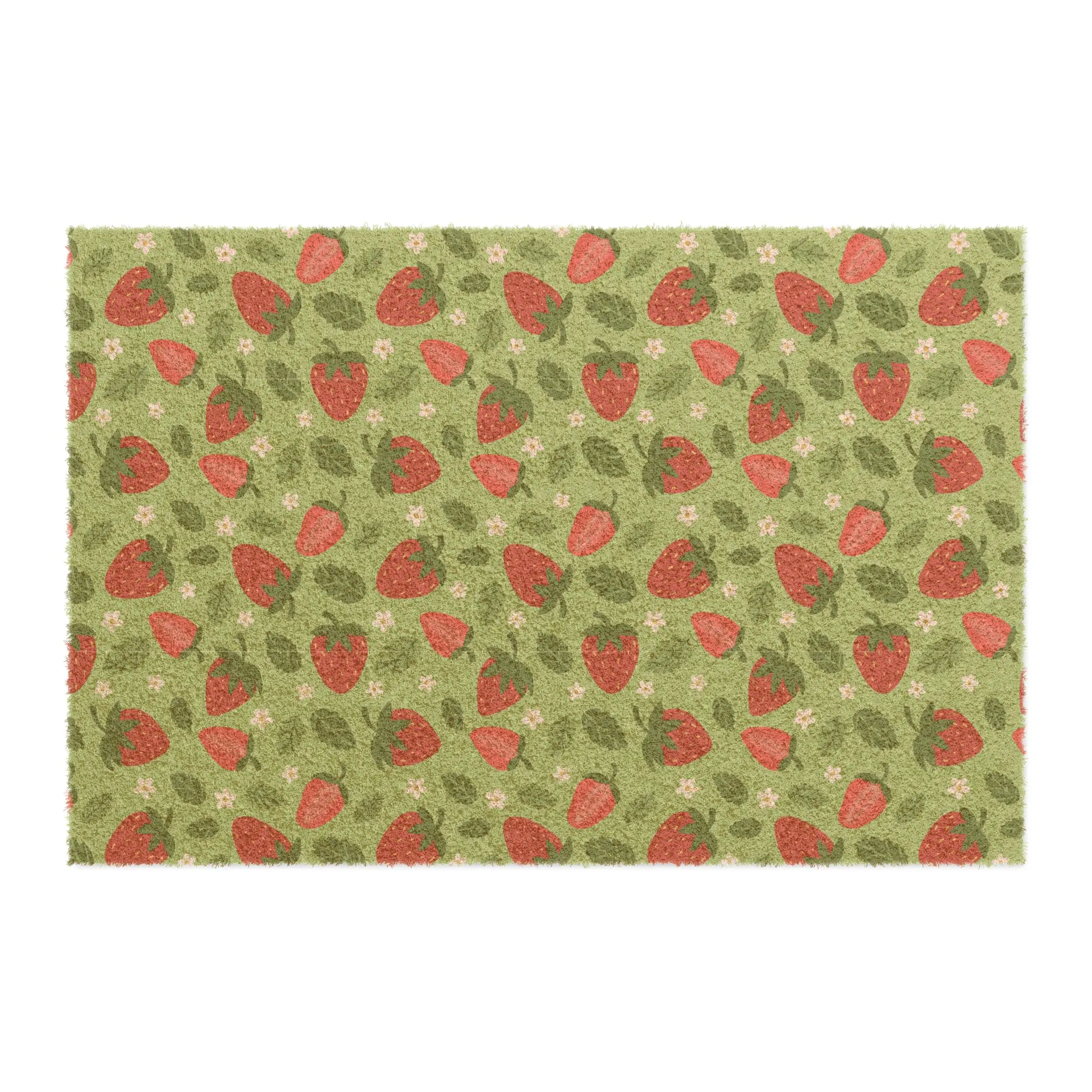 Doormat, Cute Strawberry design Kitchen Rug Mudroom Entrance Mat, Fruit Lover Home Decor, Non-Slip Indoor Outdoor Mat, Housewarming Gift,