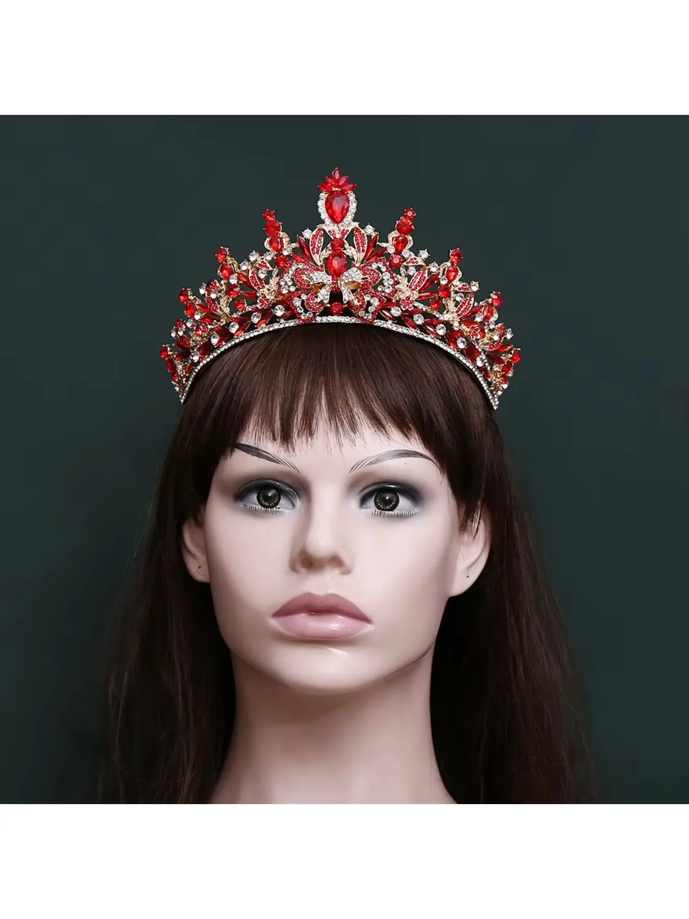 European and American Full Rhinestone Bridal Crown, Baroque Exquisite Colored Rhinestone Tiara Princess Birthday Headpiece, Costume Headpiece Bride Accessories Hair Crowns Hair Accessory