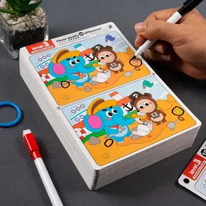 Find Differences Training Cards, Fun Game Cards, Party Card Game, Family Fun Game, Reusable Erasable, Gradual Difficulty Design, Patience & Detail Observation, Perfect Christmas Gift