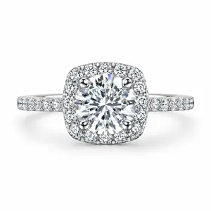 J-010WZ Women's 1CT Moissanite Cut Adjustable Ring, 6.5mm Sparkling Design, Fits US Sizes 5-9, Moissanite Cut Rings