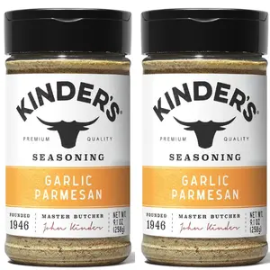 2 Pack Kinder's Garlic Parmesan Seasoning 9.1 oz - Quality Blend for Enhancing Dishes with Garlic and Parmesan Flavor Spice