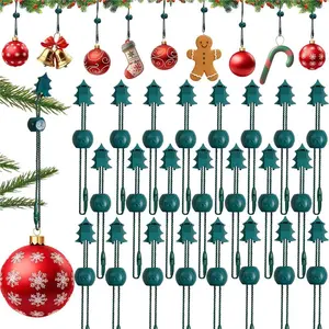 Christmas Ornament Hooks for Tree Decorations, Anti-Slip Adjustable Hangers for Balls, Baubles & Fragile Ornaments, 25PCS Reusable Green Ornament Clips for Xmas Tree, Holiday Decor & DIY Craft Hanging Supplies, Christmas decoration, hanging hooks