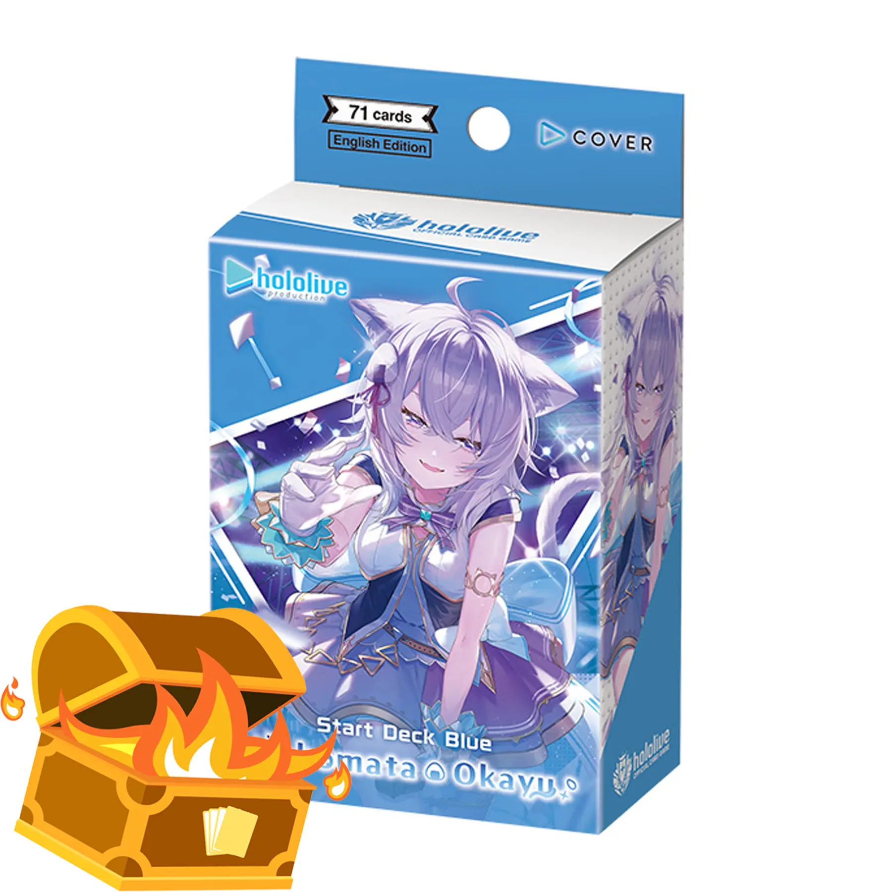 hololive OFFICIAL Trading Cards Set, Start Deck - Blue Nekomata Okayu with Character Art, Sealed Trading Card