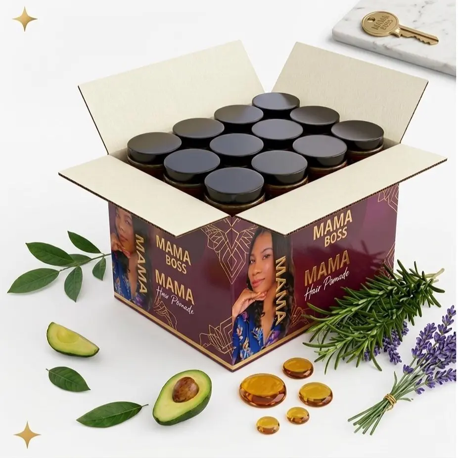 12 3oz pomade. Mama's hair pomade - 12-Pack of Avocado & Rosemary Infused Hair Styling Pomade for Natural Hold & Shine