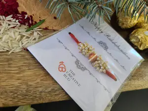 Red Beaded Rakhi | Raksha Bandhan | Handmade | Customized | Personalized | Crystals | Gems | Indian Bracelet | Rakhi for Brothers | Rakhari